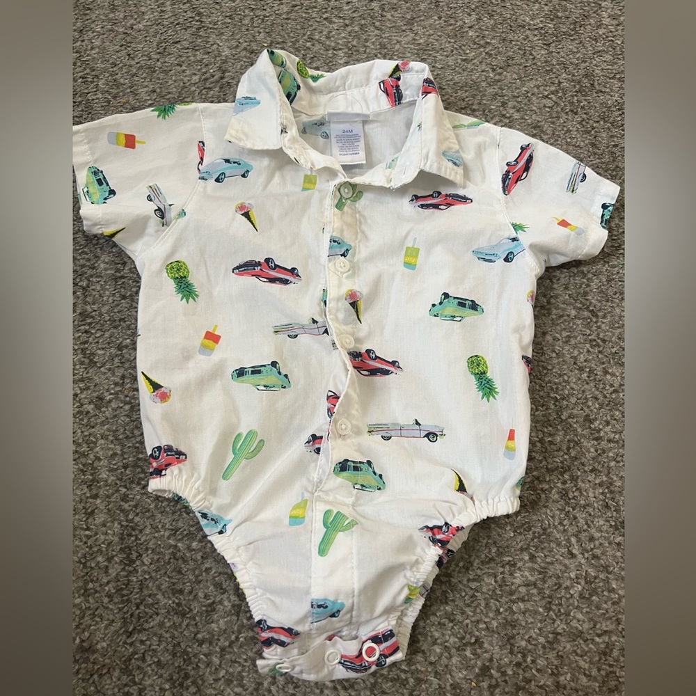 24 mo car summer polo onesie